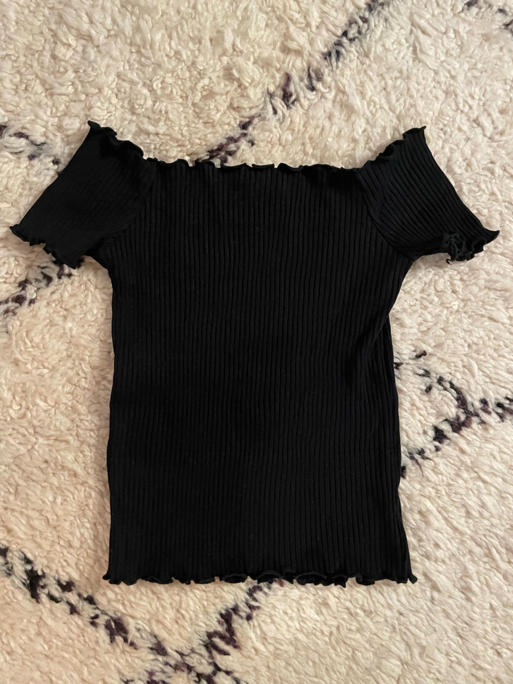Zara Trafaluc Black Ribbed Top